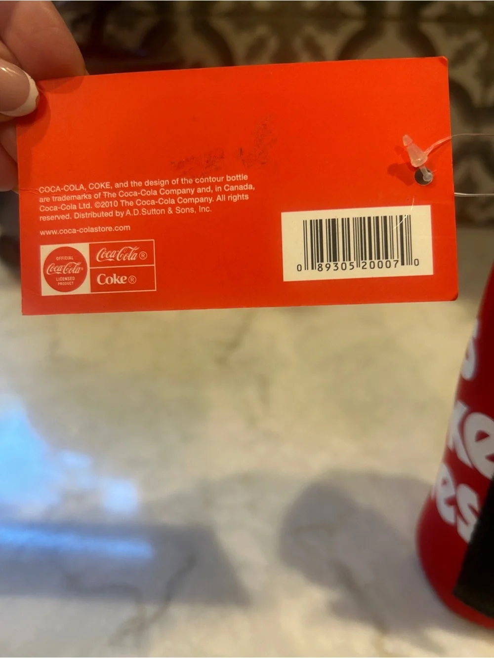 NWT- Coca-Cola Red Bottle Sleeve with White 'Yes Coke Yes' Excellent Condition